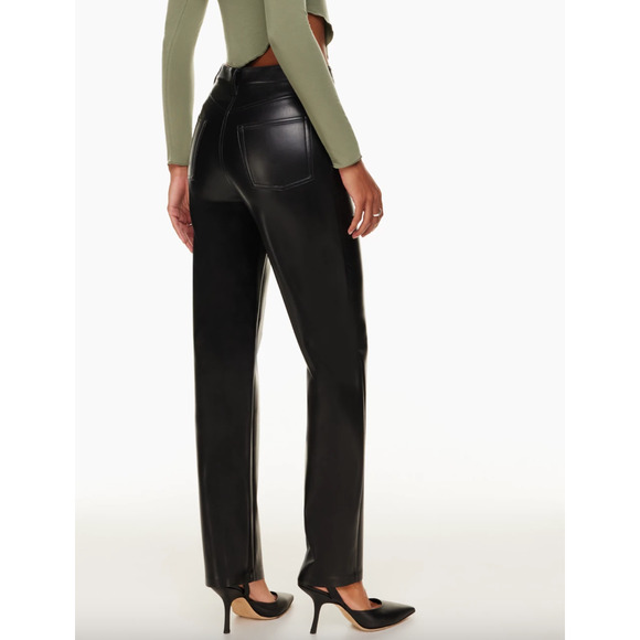 Aritzia Pants - Aritzia Wilfred Melina High Waist Vegan Leather Black Straight Leg Trouser Pant